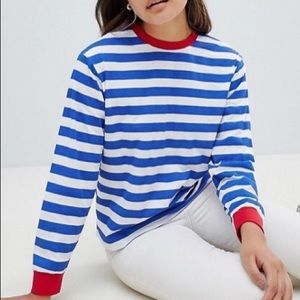 ASOS DESIGN Striped T-Shirt w/ Contrasting Cuffs
